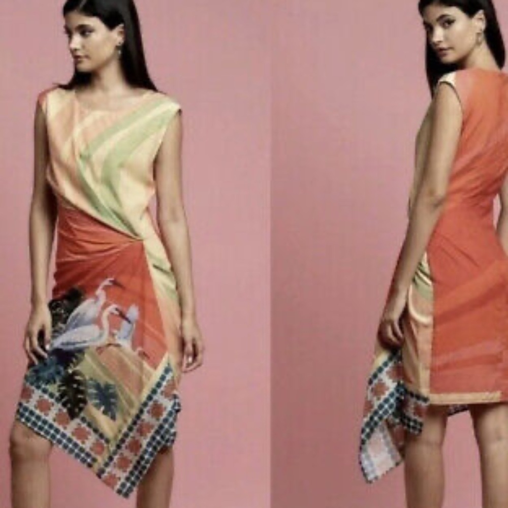 Anthropologie Eva Franco Dress Crane Bird